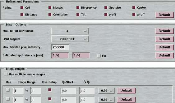 marProcess parameters